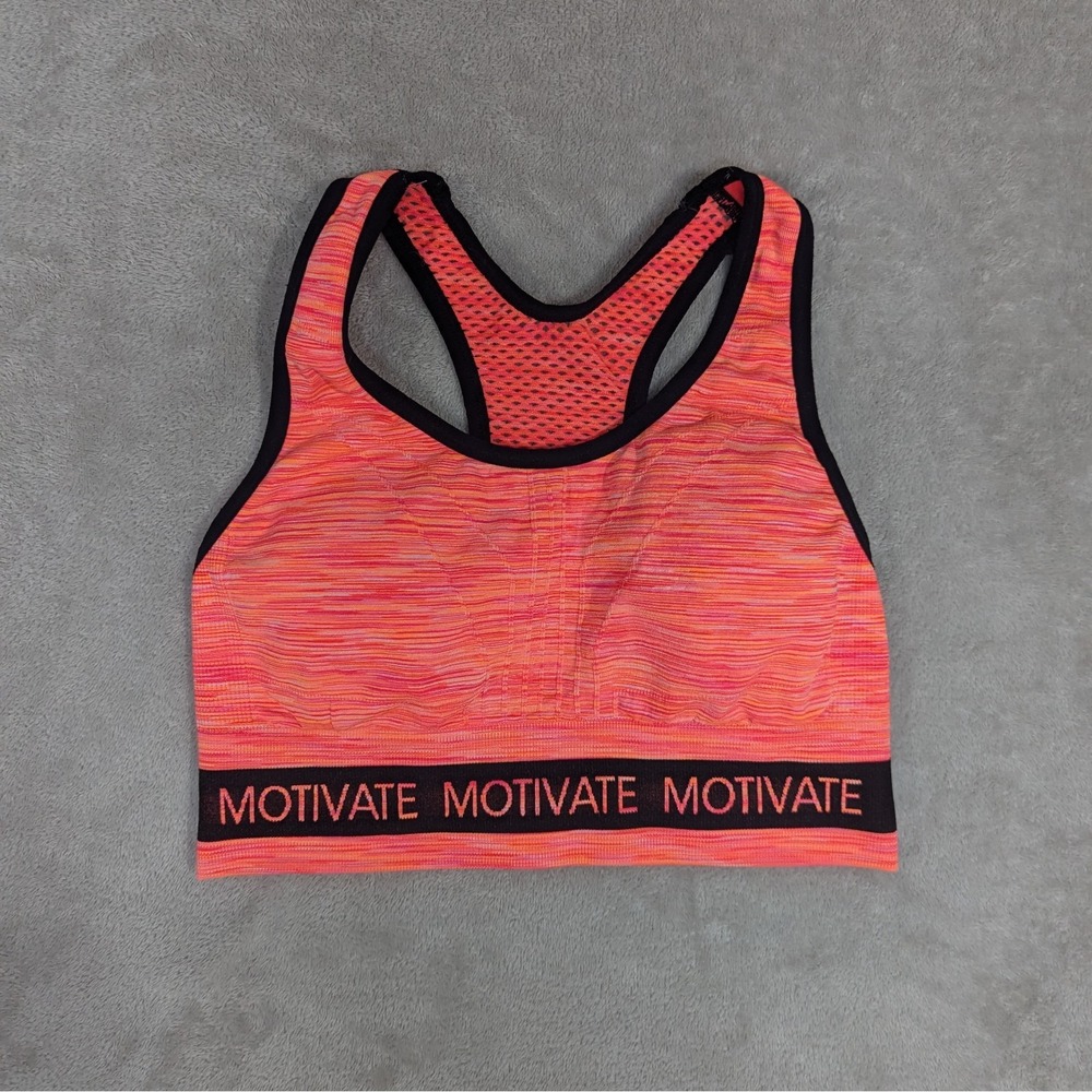 Women's Sports Bra Large Pink Orange Under Control Motivate Running Cute Gym
